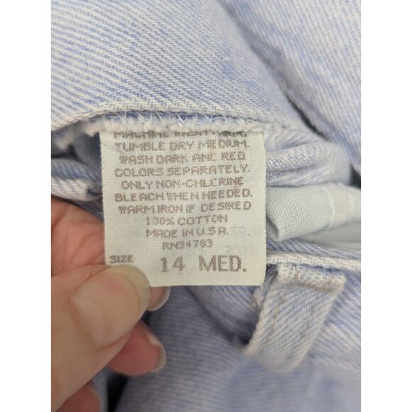 Riders Light Blue Denim Jeans Shorts Size 14M High Waisted USA Vintage -0925F161 - Picture 3 of 7